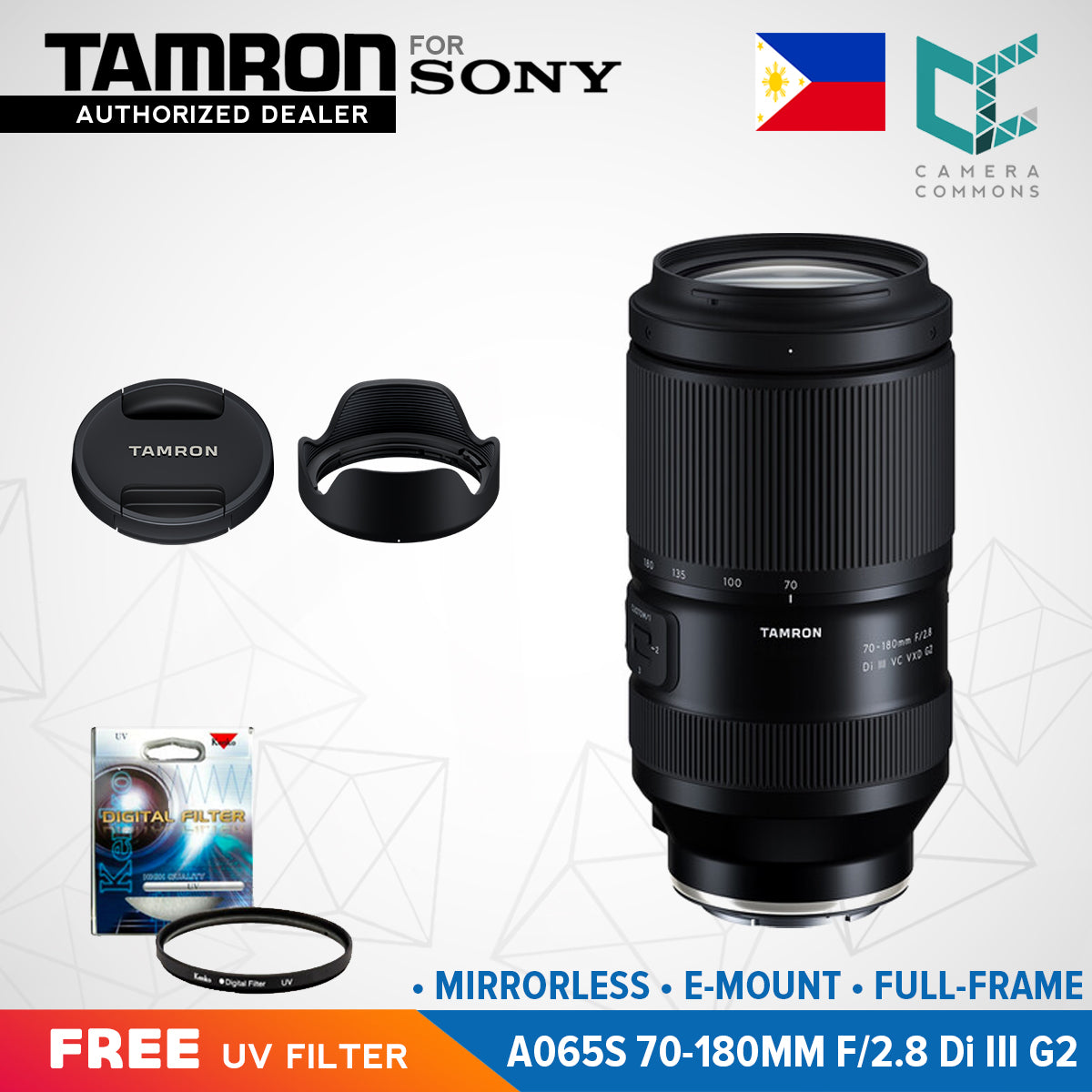 Tamron A065S 70-180mm f/2.8 Di III VC VXD G2 Lens for Sony E Full-Frame Mirrorless Cameras
