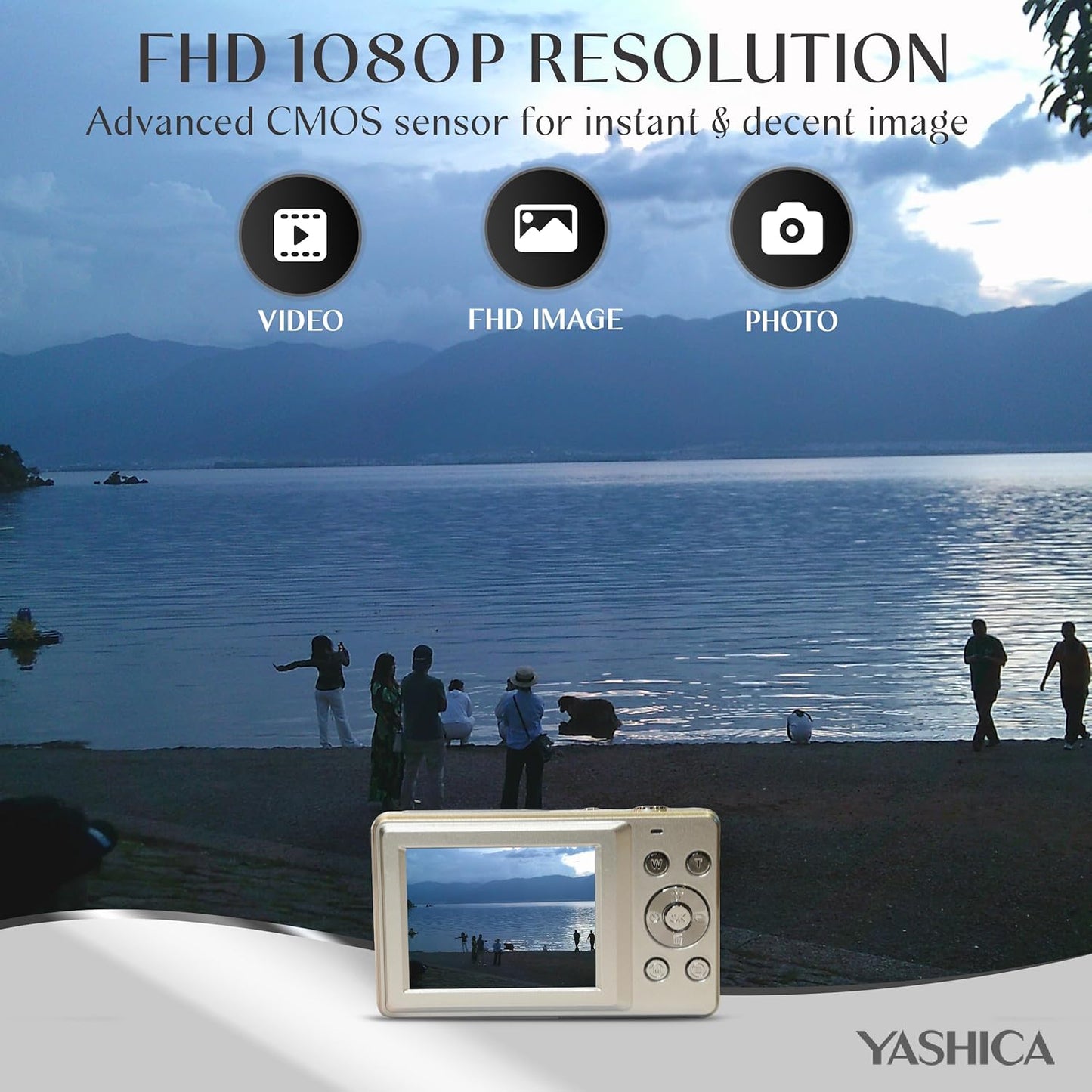 Yashica DigiPix 100 Digital Camera Compact Point and Shoot 1080p Digipix100