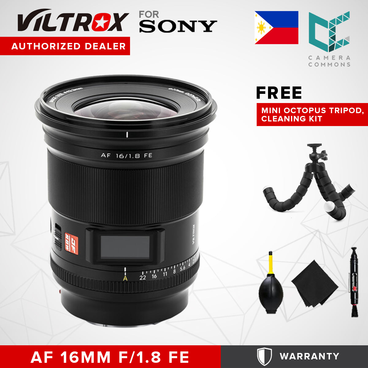 CLEARANCE Viltrox AF 16mm f/1.8 FE Lens for Sony E Full-Frame Cameras Ultra-Wide Angle
