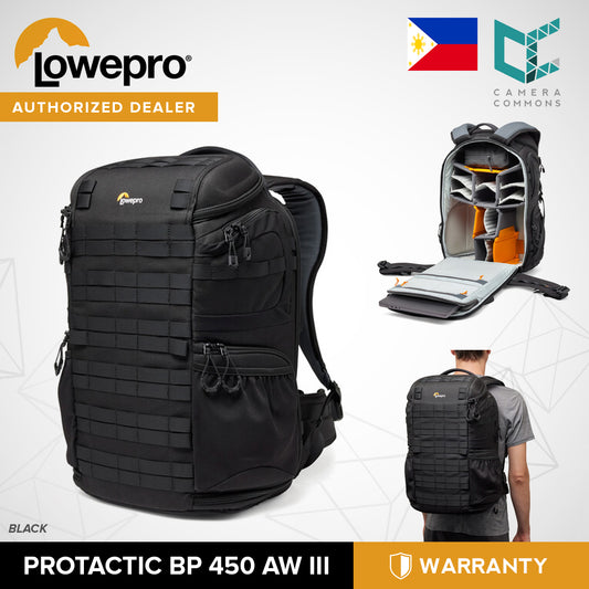Lowepro ProTactic BP 450 AW III Backpack (Black, 28L) Camera Bag for DSLR Mirrorless, Lenses, Laptop