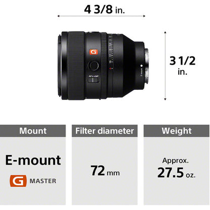 Sony FE 50mm f/1.2 GM Lens Full-Frame Mirrorless Standard Prime G Master AF/MF Switch SEL50F12GM