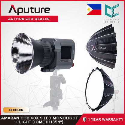 Aputure Amaran COB 60x S Bi Color LED Monolight 2700-6500K CCT Bicolor CRI 96 Studio Lighting