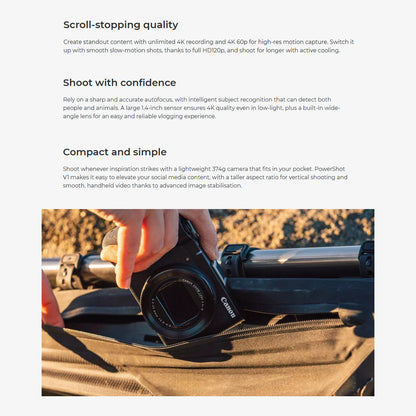 Canon PowerShot V1 Digital Camera with 16-50mm Equivalent f/2.8-4.5 Lens Point and Shoot