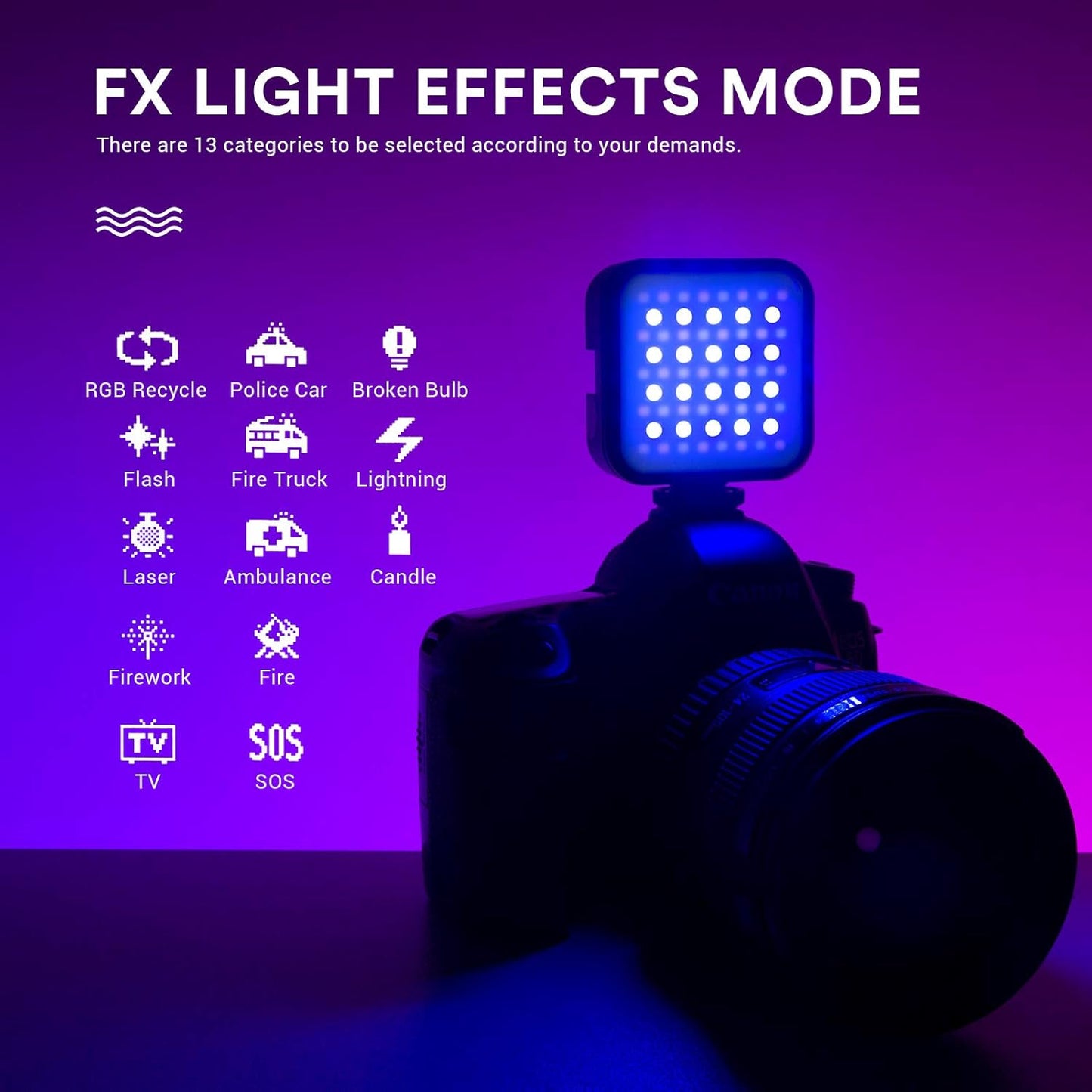 Godox Litemons LED6R RGB Pocket-Size LED Video Light (3200 to 6500K) Studio Light Accessory with LCD