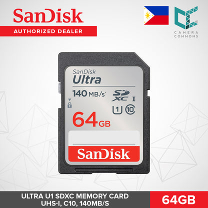 SanDisk Ultra U1 SDHC SDXC SD Memory Card UHS-1 C10 140MB/s 128GB