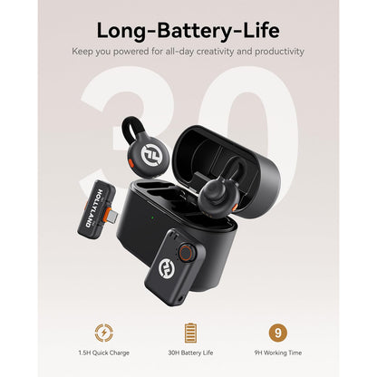 Hollyland Lark M2S Duo 2-Person Wireless Microphone Audio System Environmental Noise Cancellation