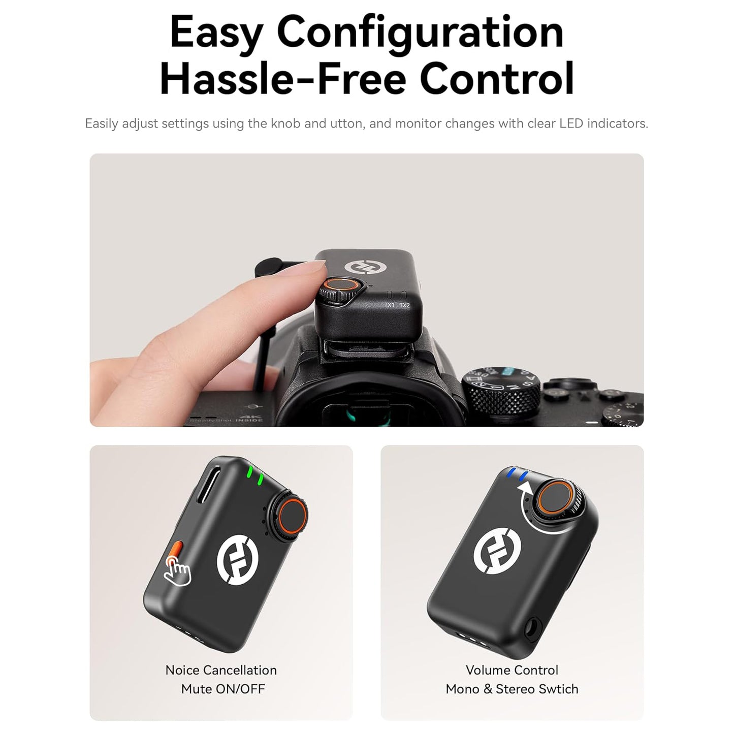 Hollyland Lark M2S Duo 2-Person Wireless Microphone Audio System Environmental Noise Cancellation