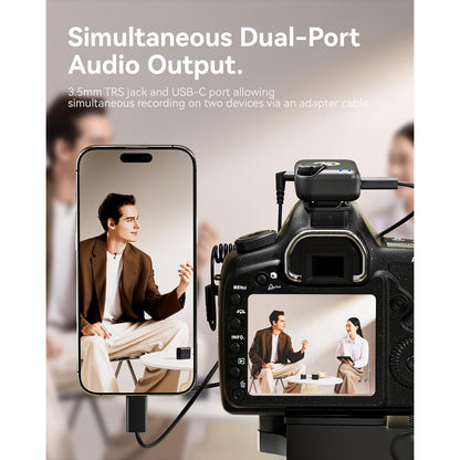 Hollyland Lark M2S Duo 2-Person Wireless Microphone Audio System Environmental Noise Cancellation