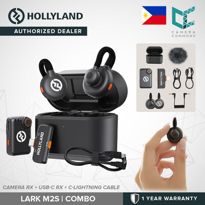 Hollyland Lark M2S Duo 2-Person Wireless Microphone Audio System Environmental Noise Cancellation