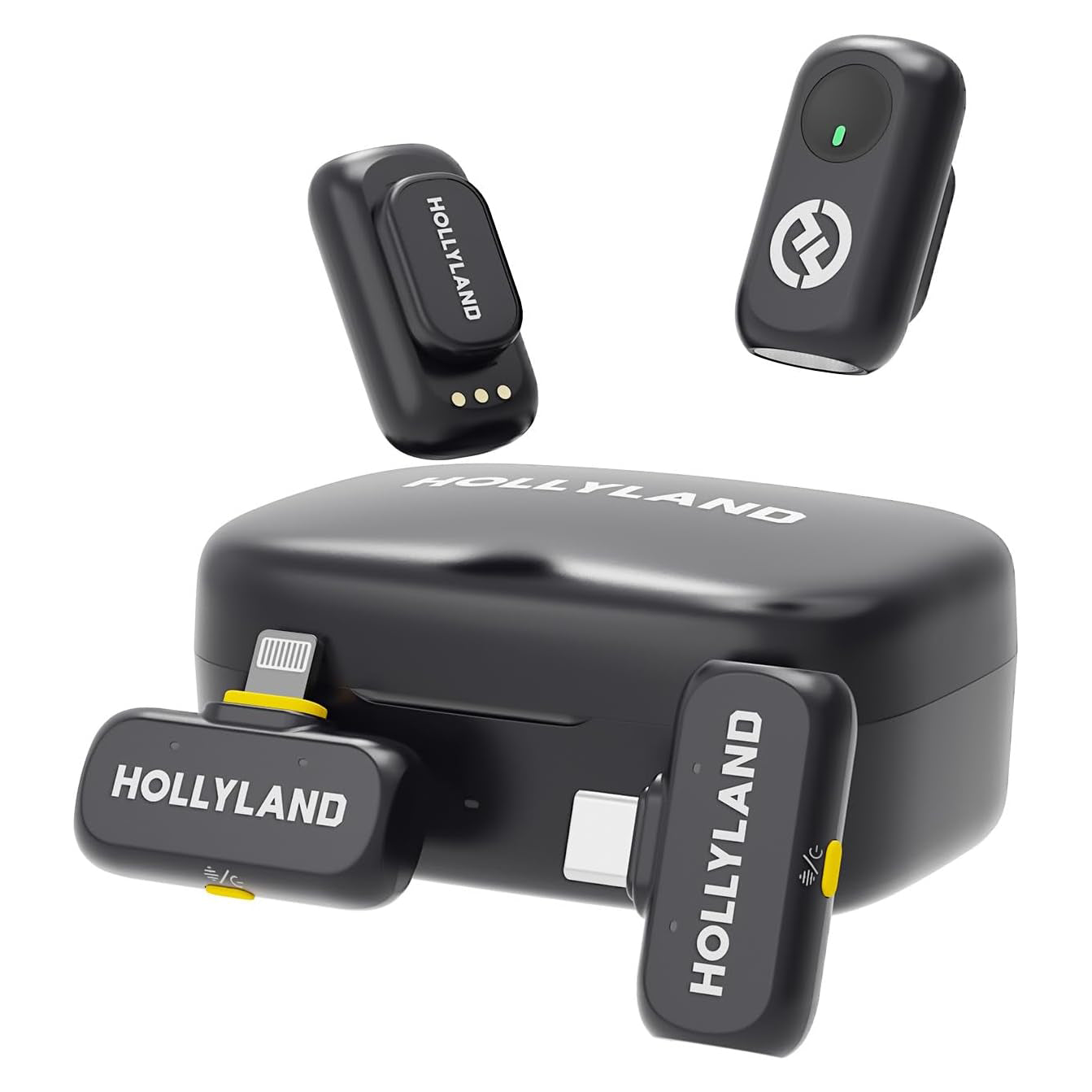 Hollyland Lark A1 Combo Wireless Mini Microphone 48kHz/24-bit 3-Level Noise Cancel Podcast Vlogging