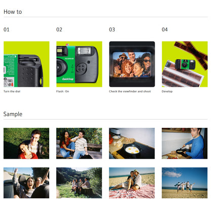 FUJIFILM QuickSnap Disposable Camera One-Time-Use Superia XTRA 400 Color Negative Film 27 Exposures