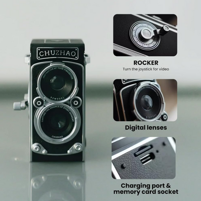 CHUZHAO M1 Digital Camera Twin Lens Reflex Point and Shoot 12MP Mini Vintage Retro Style 1080p USB-C