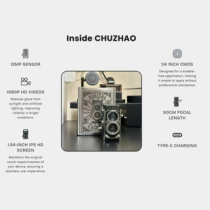 CHUZHAO M1 Digital Camera Twin Lens Reflex Point and Shoot 12MP Mini Vintage Retro Style 1080p USB-C