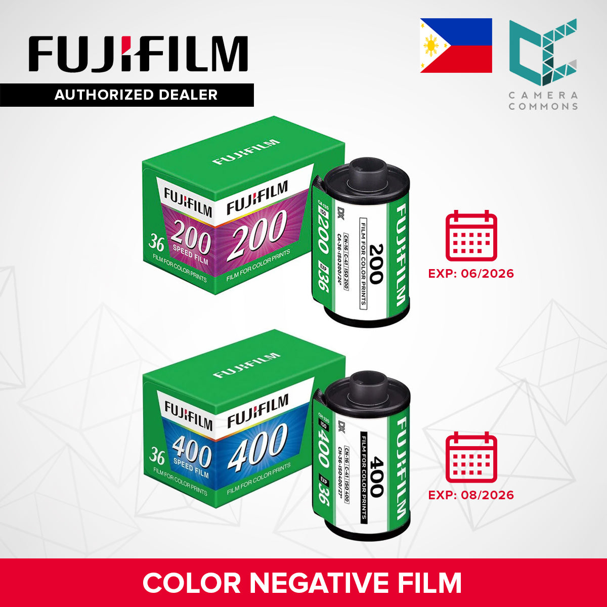 FUJIFILM Color Negative 200 / 400 Camera Film (35mm, 36 Exposures, C41 Process) C200 C400