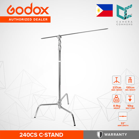 Godox 240CS C-Stand with 33" Arm & Grip Head 10kg Max Load Capacity C Stand Studio Equipment Gear
