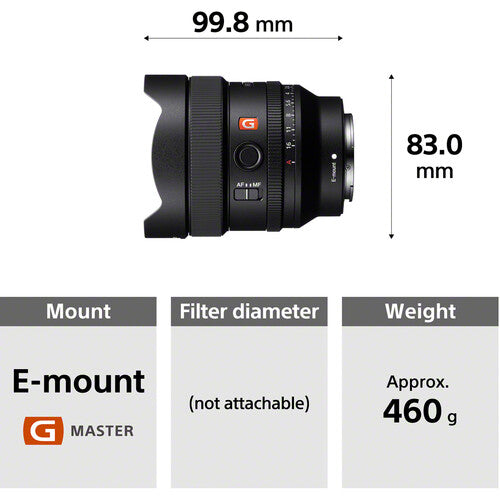 Sony FE 14mm f/1.8 GM Lens E-Mount Full-Frame Internal Focus for Sony Mirrorless Cameras