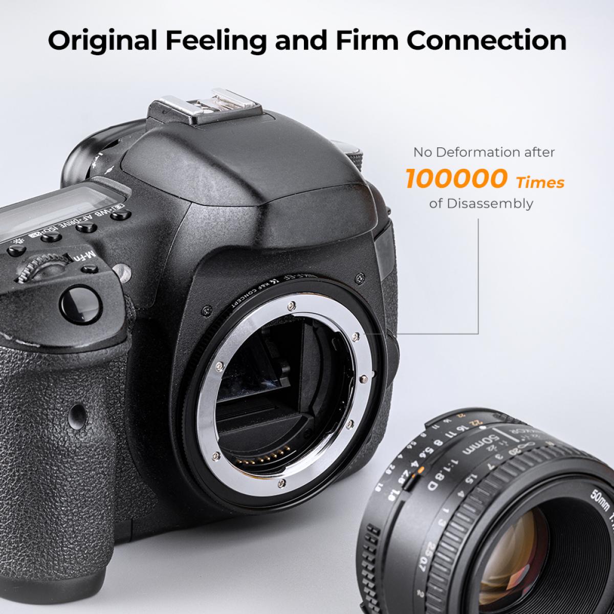 K&F Concept Lens Mount Adapter NIK F-EF Nik AI/F AI-S Lens to Canon EOS EF/EF-S Cameras