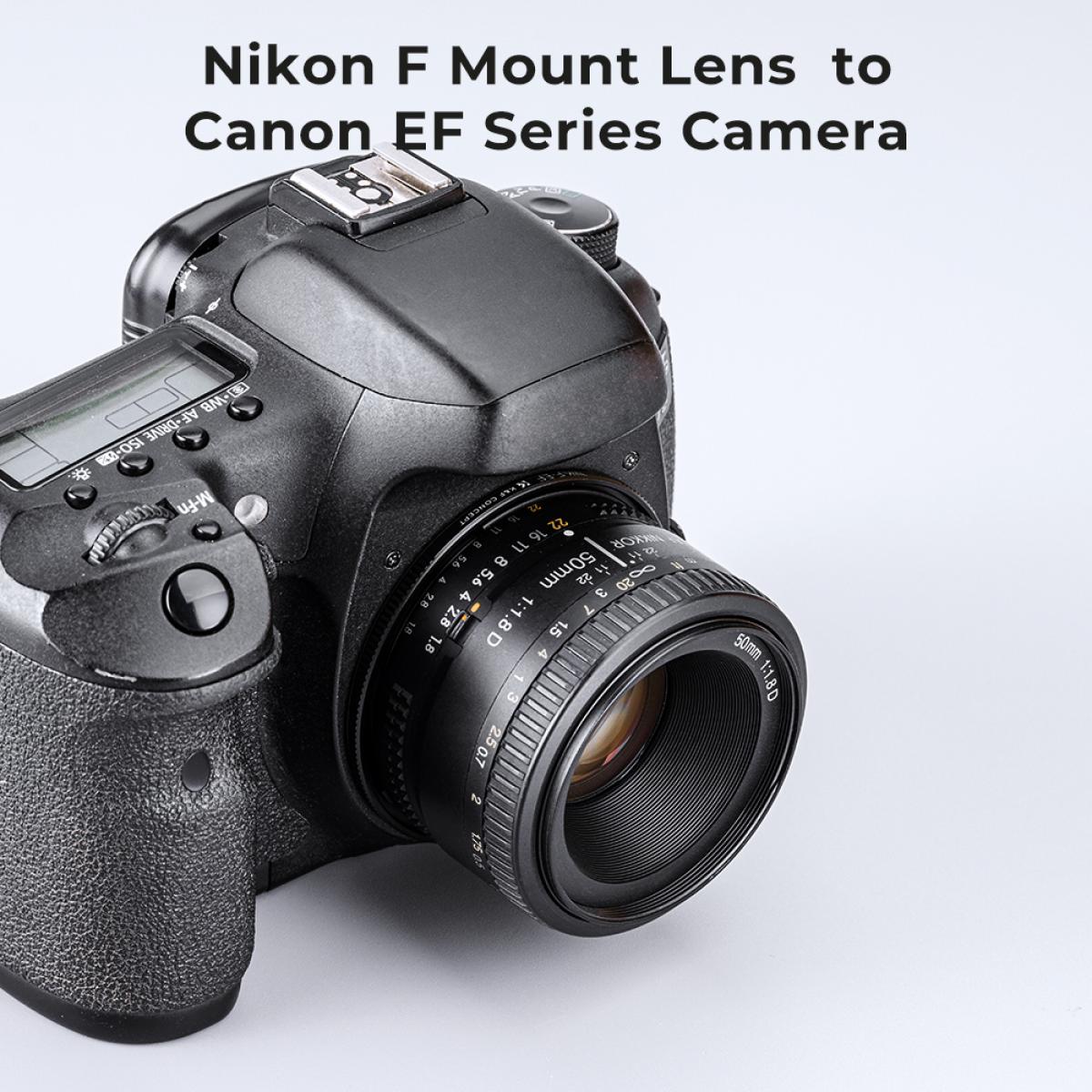 K&F Concept Lens Mount Adapter NIK F-EF Nik AI/F AI-S Lens to Canon EOS EF/EF-S Cameras
