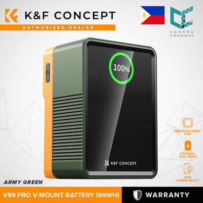 K&F Concept V-Mount Battery V50 V99 Pro PD100W USBC Fast Charging for Camera Studio Equipment