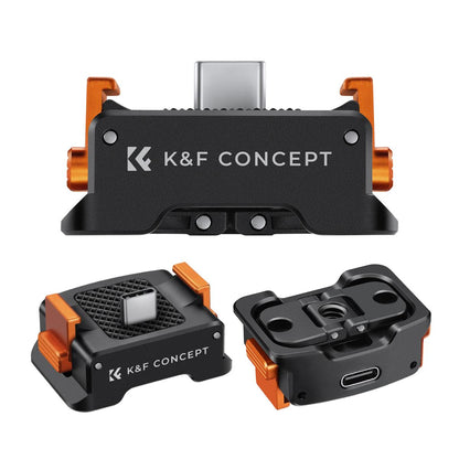 K&F Concept Charging Adapter Folding Base Accessory for DJI Osmo Pocket 3 Type C 1/4 Screw Hole