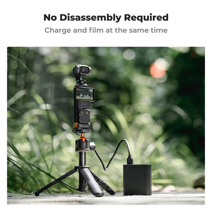 K&F Concept Charging Adapter Folding Base Accessory for DJI Osmo Pocket 3 Type C 1/4 Screw Hole