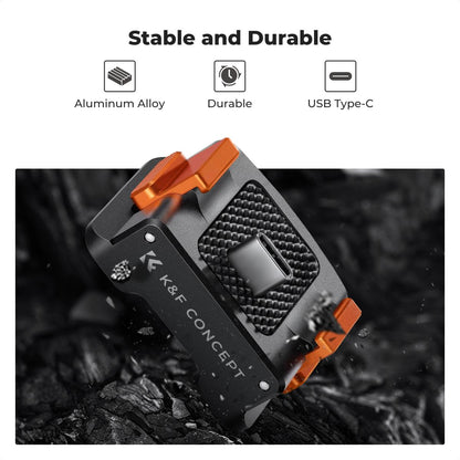 K&F Concept Charging Adapter Folding Base Accessory for DJI Osmo Pocket 3 Type C 1/4 Screw Hole
