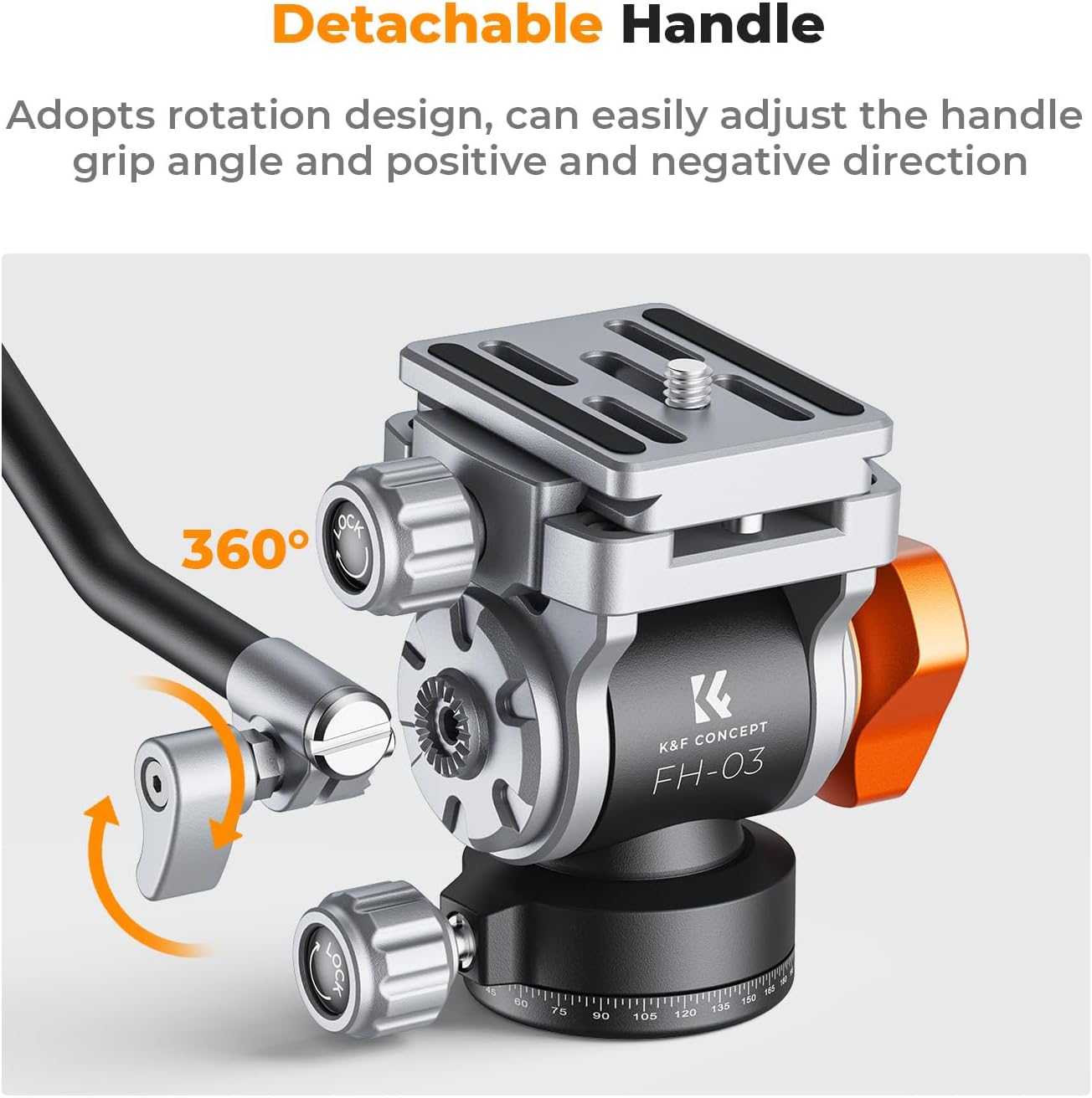 K&F Concept Fluid Head FH-03 5kg Load Capacity Aluminum Alloy Mini for Tripod Camera Accessories