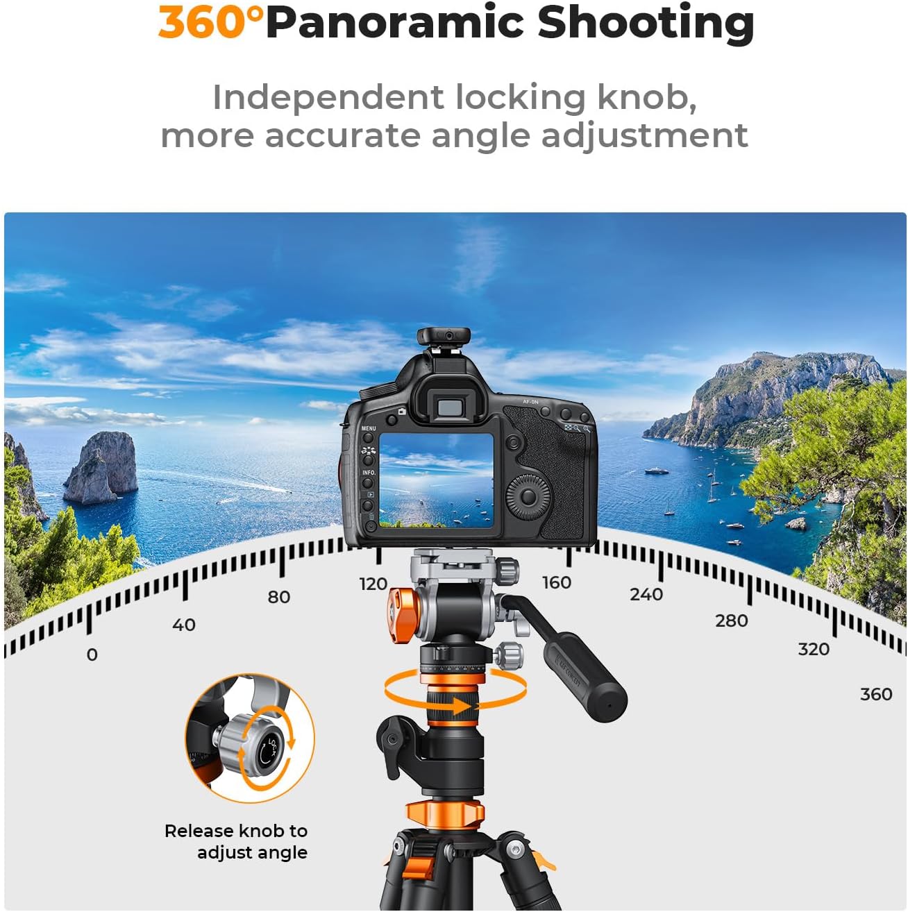 K&F Concept Fluid Head FH-03 5kg Load Capacity Aluminum Alloy Mini for Tripod Camera Accessories