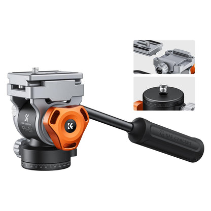 K&F Concept Fluid Head FH-03 5kg Load Capacity Aluminum Alloy Mini for Tripod Camera Accessories
