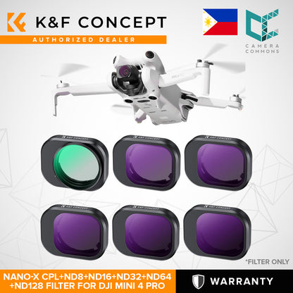 K&F Concept Nano-X Filter for DJI Mini 4 Pro Drone Lens Accessory Optical Glass CPL + ND + ND&PL