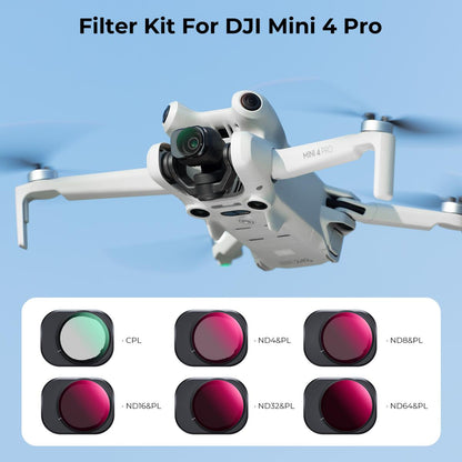 K&F Concept Nano-X Filter for DJI Mini 4 Pro Drone Lens Accessory Optical Glass CPL + ND + ND&PL