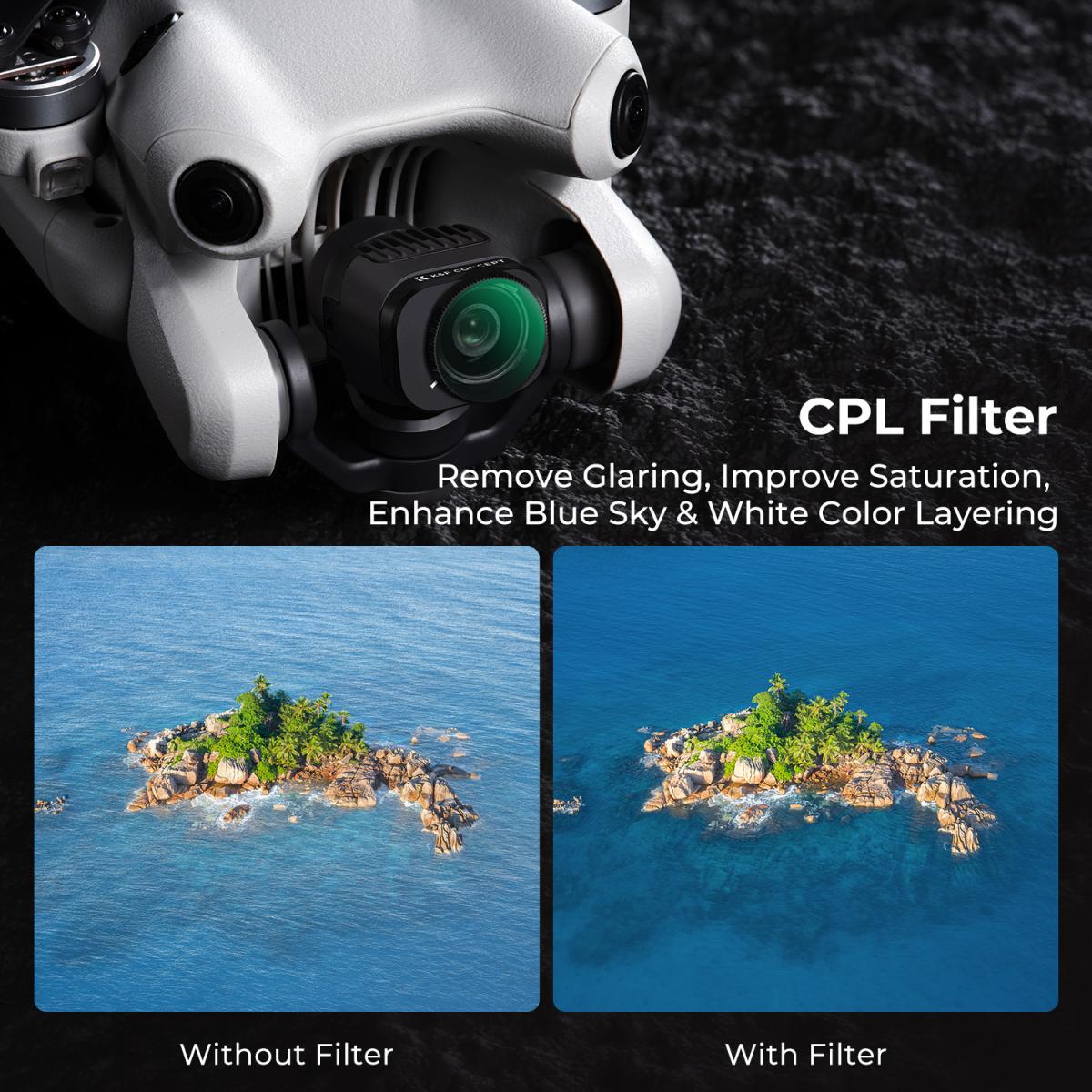 K&F Concept Nano-X Filter for DJI Mini 4 Pro Drone Lens Accessory Optical Glass CPL + ND + ND&PL