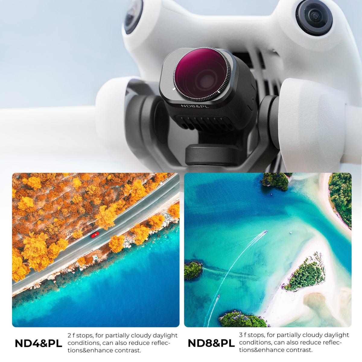 K&F Concept Nano-X Filter for DJI Mini 4 Pro Drone Lens Accessory Optical Glass CPL + ND + ND&PL