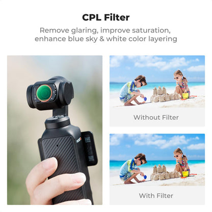 K&F Concept Filters for DJI Osmo Pocket 3 ND8&PL-ND64&PL ND4-ND32 CPL Black Mist 1/4 Wide Angle