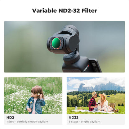 K&F Concept Filters for DJI Osmo Pocket 3 ND8&PL-ND64&PL ND4-ND32 CPL Black Mist 1/4 Wide Angle