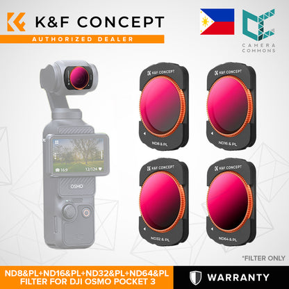 K&F Concept Filters for DJI Osmo Pocket 3 ND8&PL-ND64&PL ND4-ND32 CPL Black Mist 1/4 Wide Angle