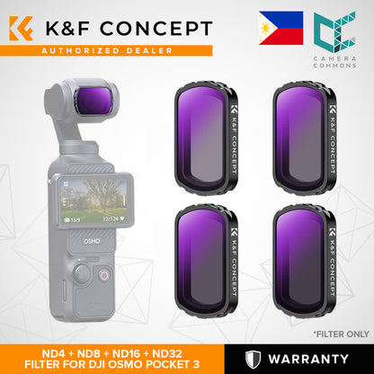 K&F Concept Filters for DJI Osmo Pocket 3 ND8&PL-ND64&PL ND4-ND32 CPL Black Mist 1/4 Wide Angle
