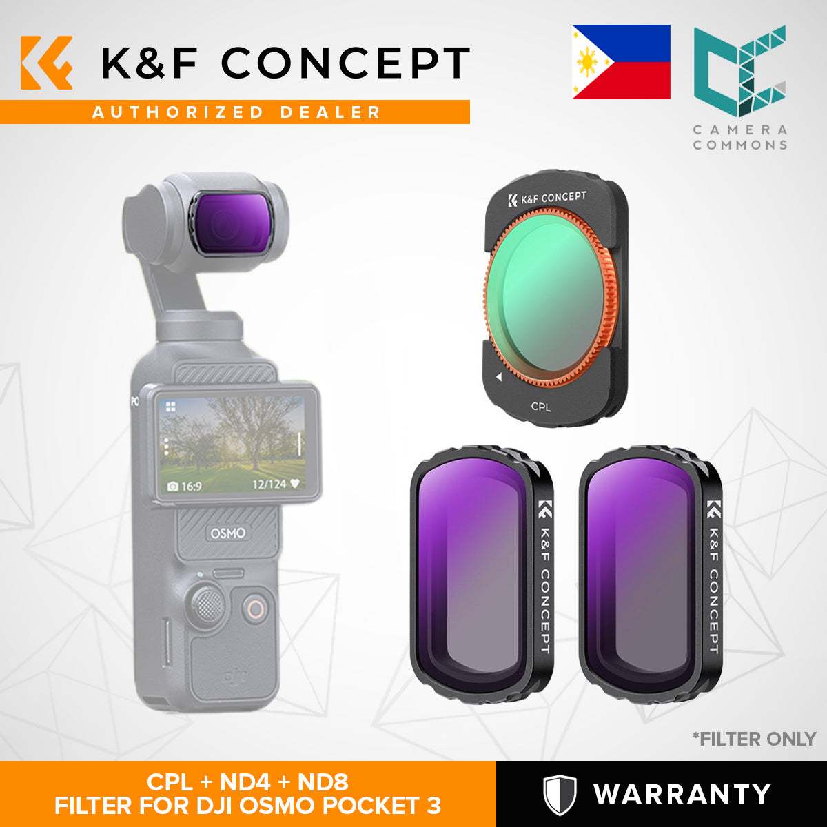 K&F Concept Filters for DJI Osmo Pocket 3 ND8&PL-ND64&PL ND4-ND32 CPL Black Mist 1/4 Wide Angle