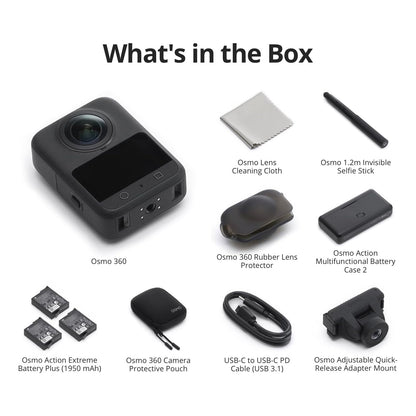 DJI Osmo 360 Action Camera (Standard/Adventure Combo) 8K 50fps 120MP OsmoAudio Mic Low Light