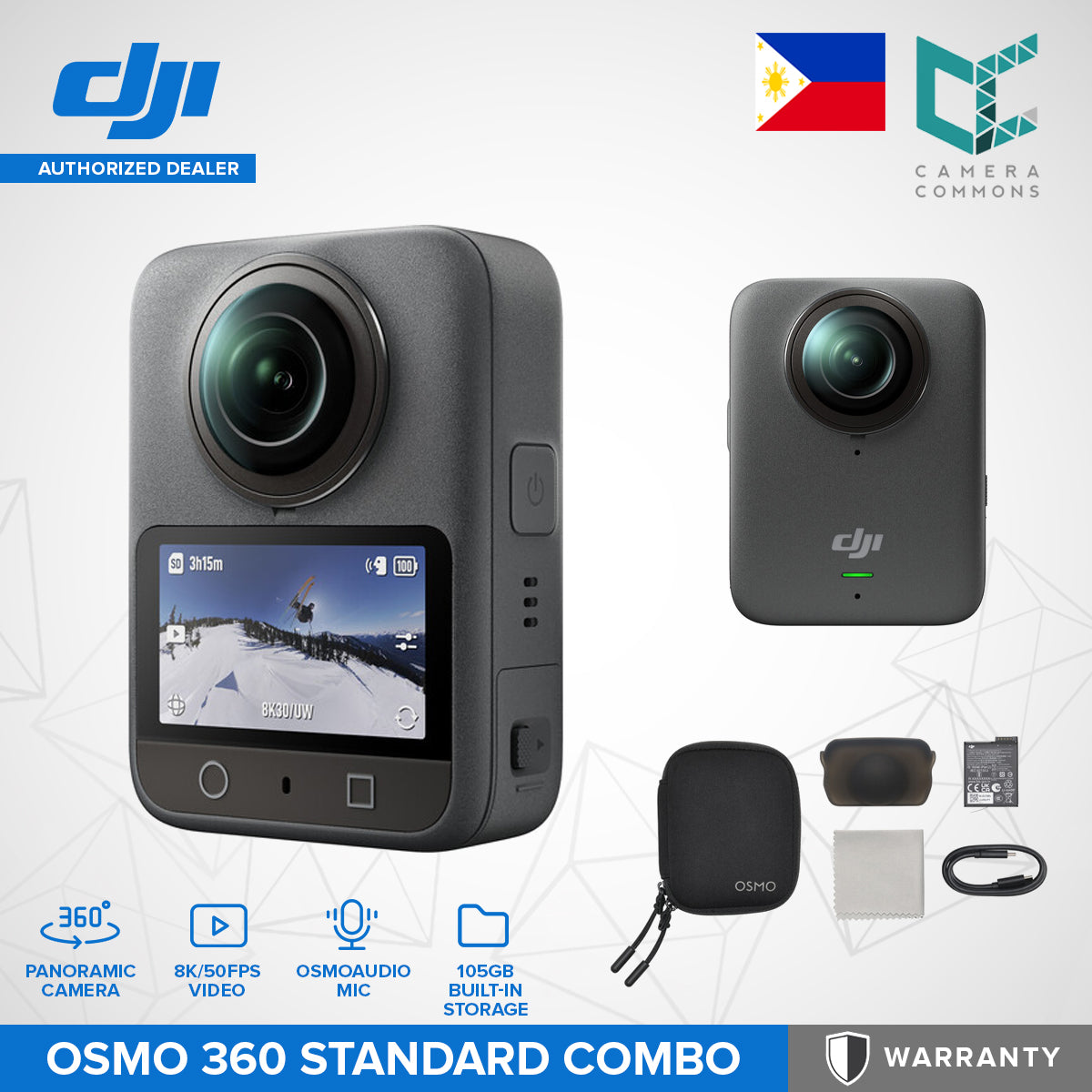 DJI Osmo 360 Action Camera (Standard/Adventure Combo) 8K 50fps 120MP OsmoAudio Mic Low Light