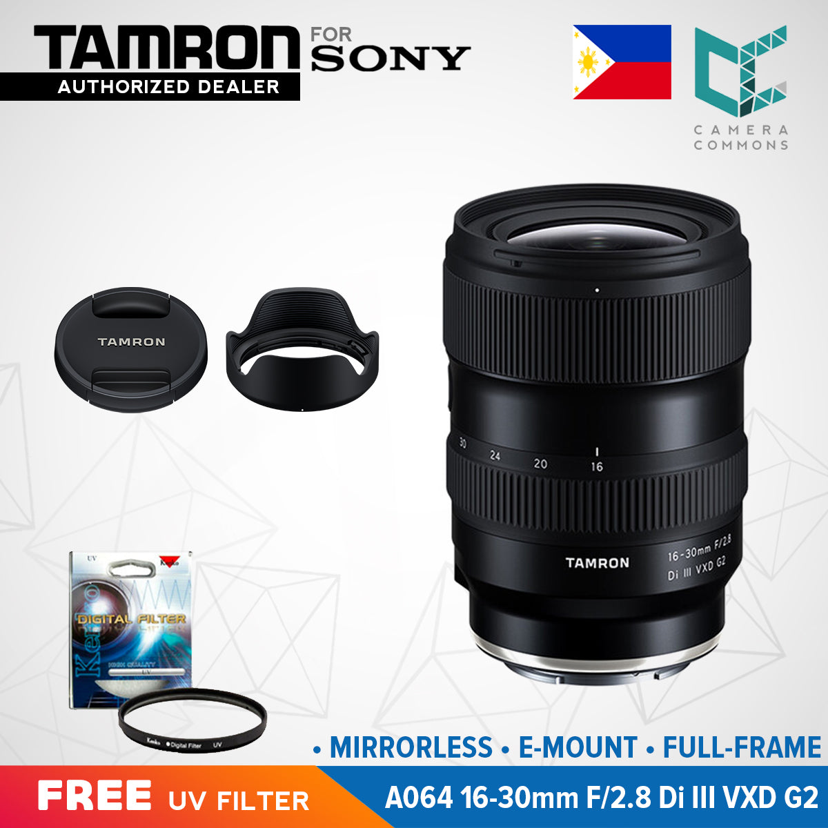 Tamron A064 16-30mm f/2.8 Di III VXD G2 Lens (Sony E) Full-Frame Wide Angle Camera Accessories