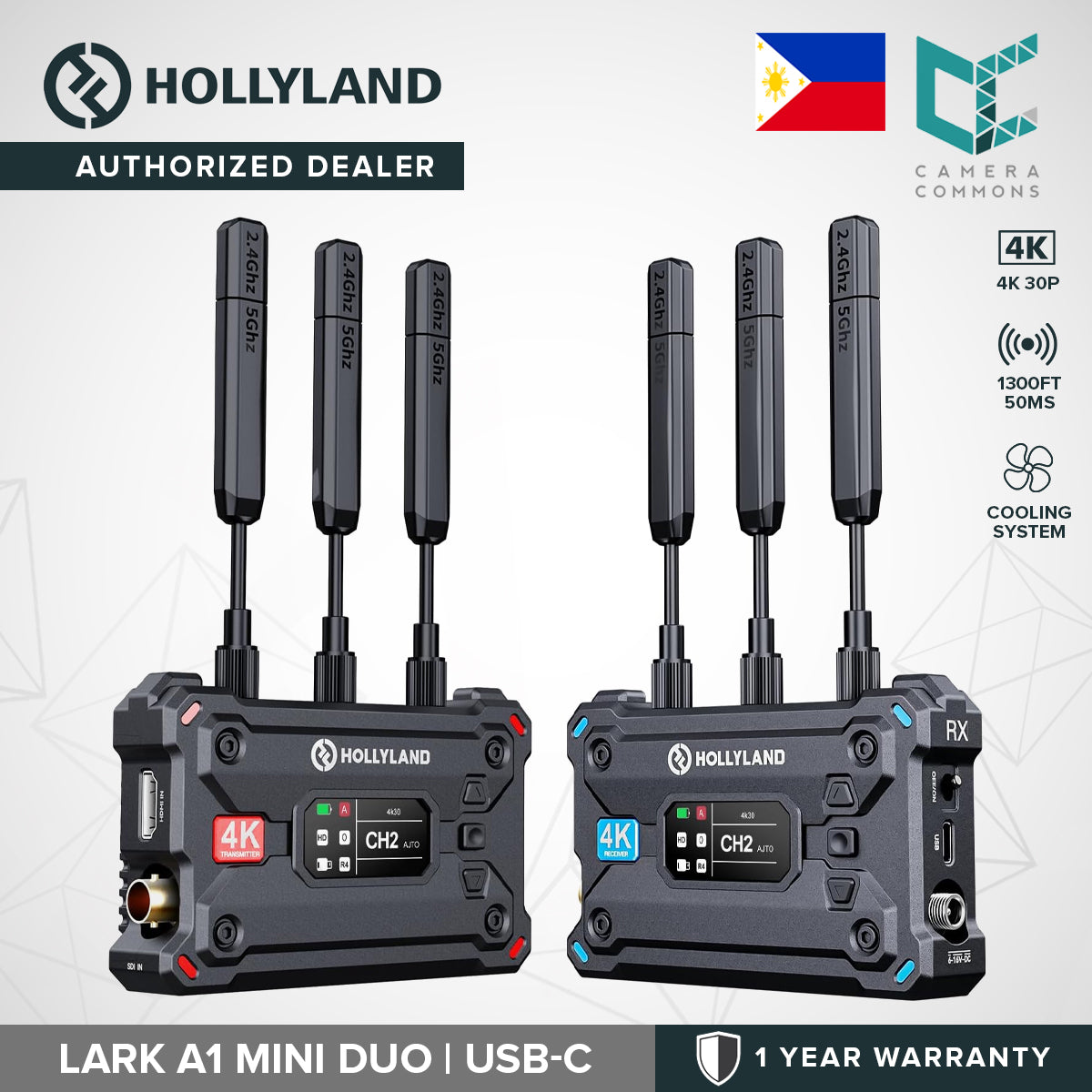 Hollyland Pyro S 4K HDMI/SDI Wireless Video Transmission System Transmitter and Receiver Set