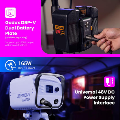 Godox Litemons LA150R / LA300R RGB LED Monolight Full Color Studio Light Equipment Bowens Mount