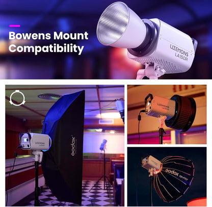 Godox Litemons LA150R / LA300R RGB LED Monolight Full Color Studio Light Equipment Bowens Mount