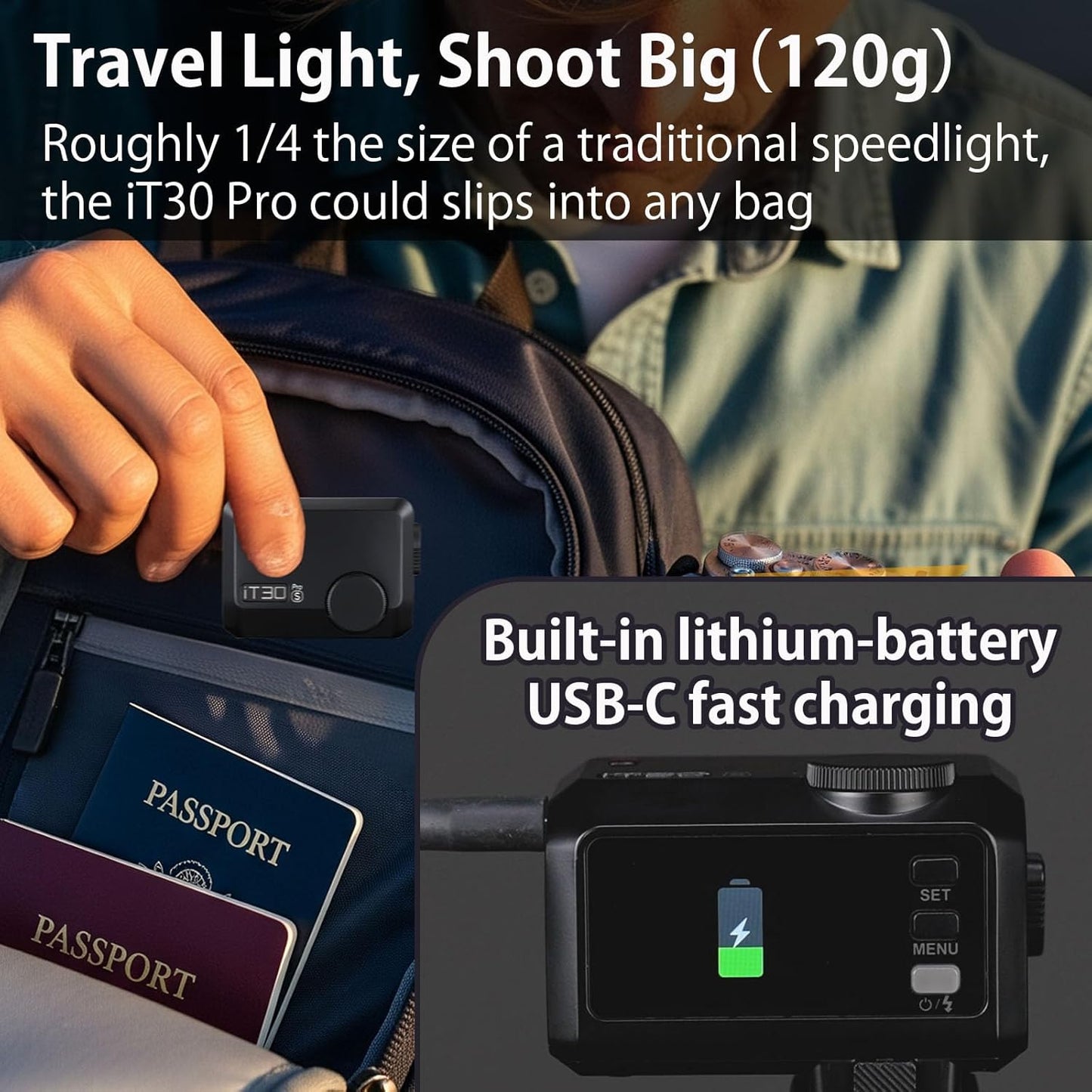 Godox iT30 Pro TTL Mini Flash Shoe-Mounted On-Camera Compact Portable Lightweight iT30Pro