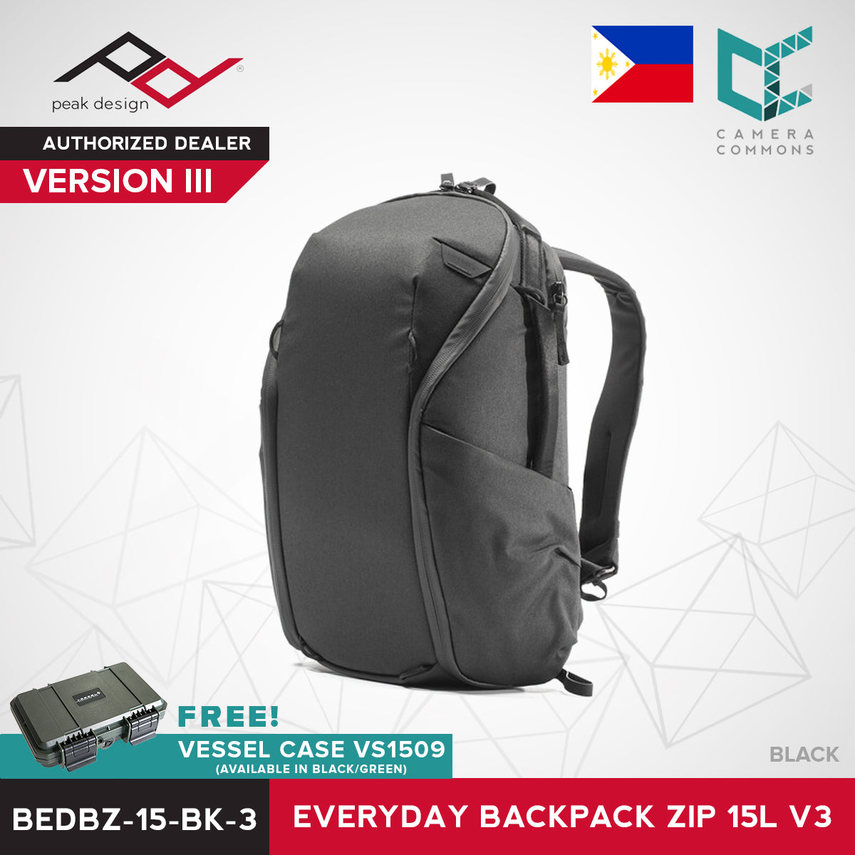 Peak Design Everyday Backpack Zip Bag v2 / v3 15L Ash Black Bone Midnight Version 2 / 3