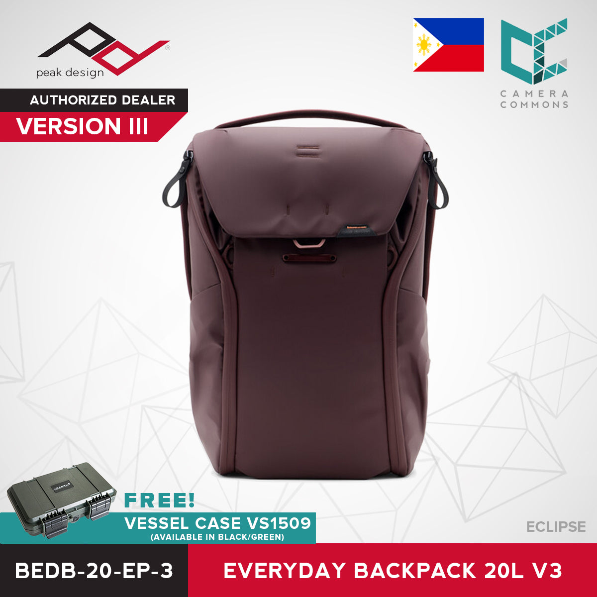 Peak Design Everyday Backpack v2 20L Ash Black Charcoal Midnight Version 2
