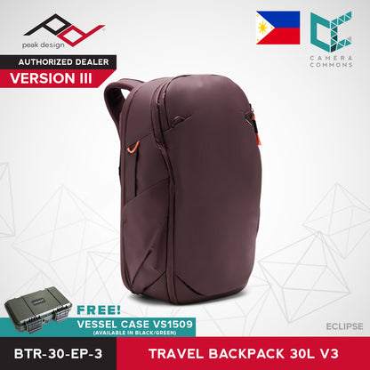 Peak Design Travel Backpack 30L v1 / v3 Compression Zippers Nylon for Camera Accessories Version 1/3
