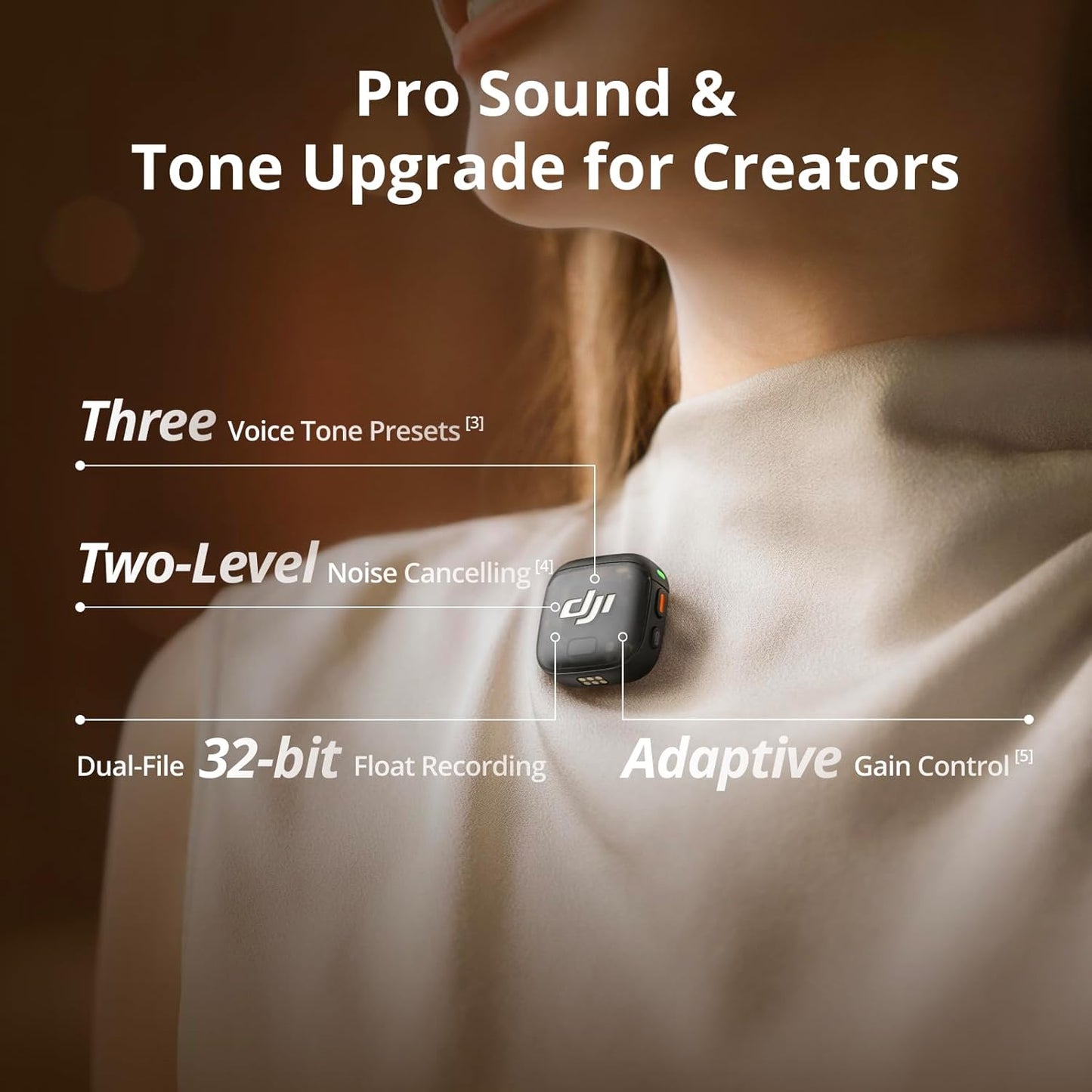 DJI Mic 3 (2 TX + 1 RX + Charging Case) Compact Wireless Microphone System for Camera & Smartphone