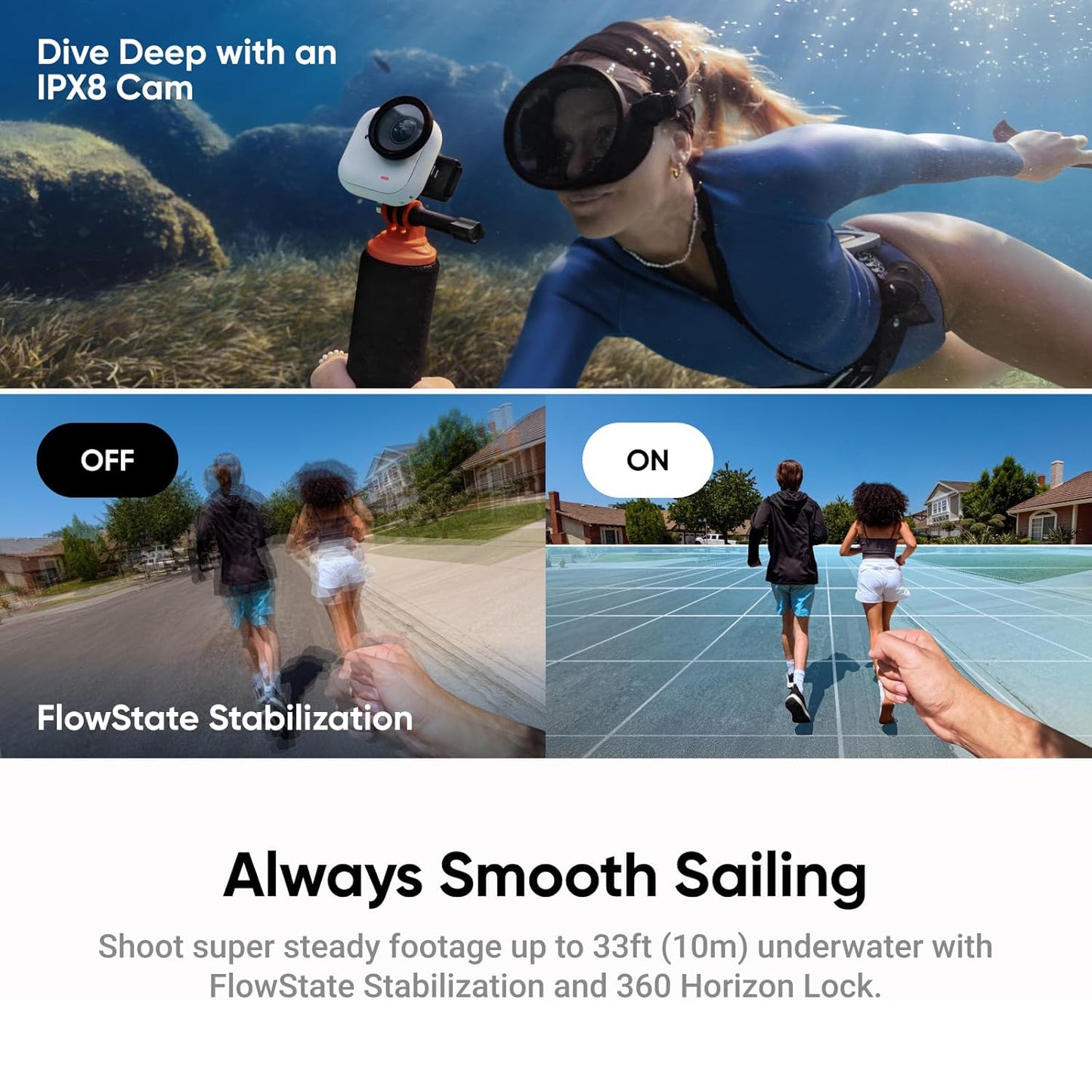 Insta360 GO Ultra Action Camera Standard and Creator Bundle Waterproof Touchscreen Display